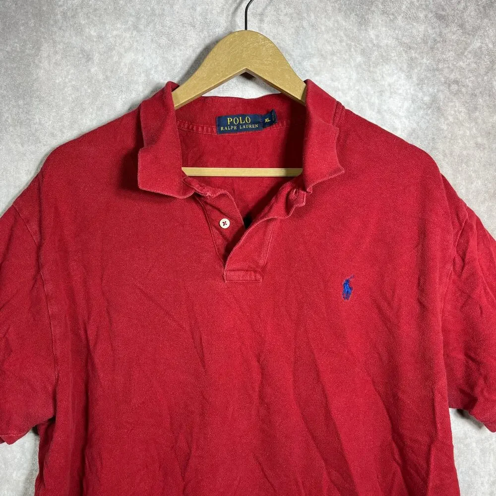 Polo Ralph Lauren Polo Shirt Mens Size XL Red Short Sleeves Cotton Casual Preppy